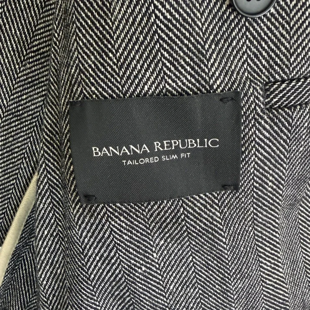 Banana Republic Blazer 38R Slim Lanificio F.Lli Balli‎ Linen Wool Unstructured